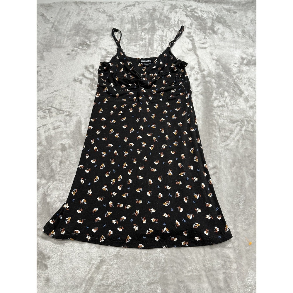 BILLABONG Tank‎ Top Cami Women's Size Medium Black Floral Print Sleeveless EUC